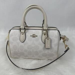 Coach Mini Rowan Crossbody In Signature Canvas In Gold/Chalk Cw329 NWT